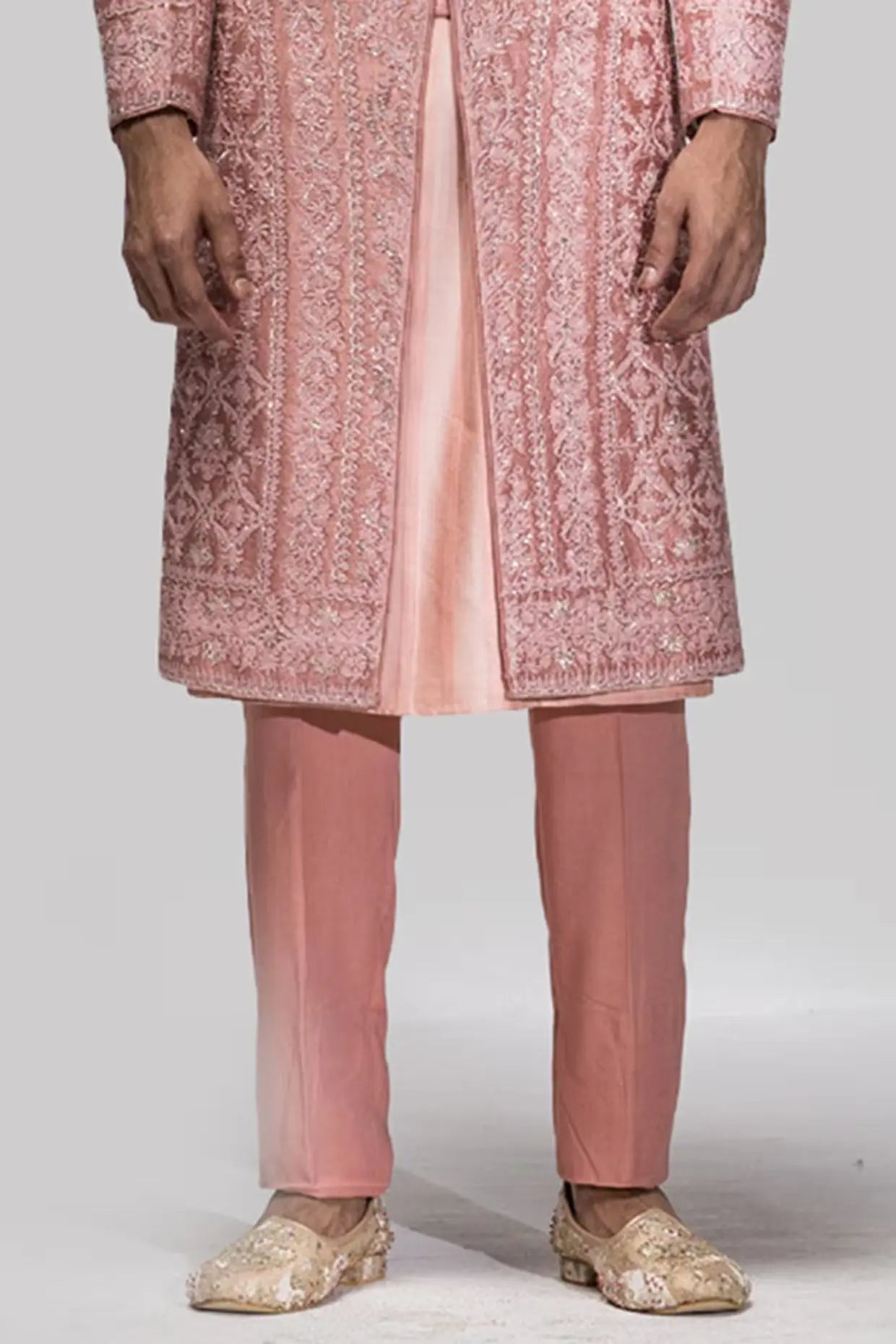 Dusty Rose Kiran Dori Sherwani