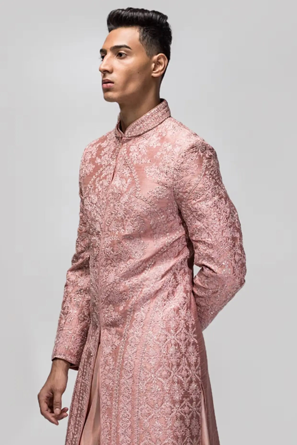 Dusty Rose Kiran Dori Sherwani