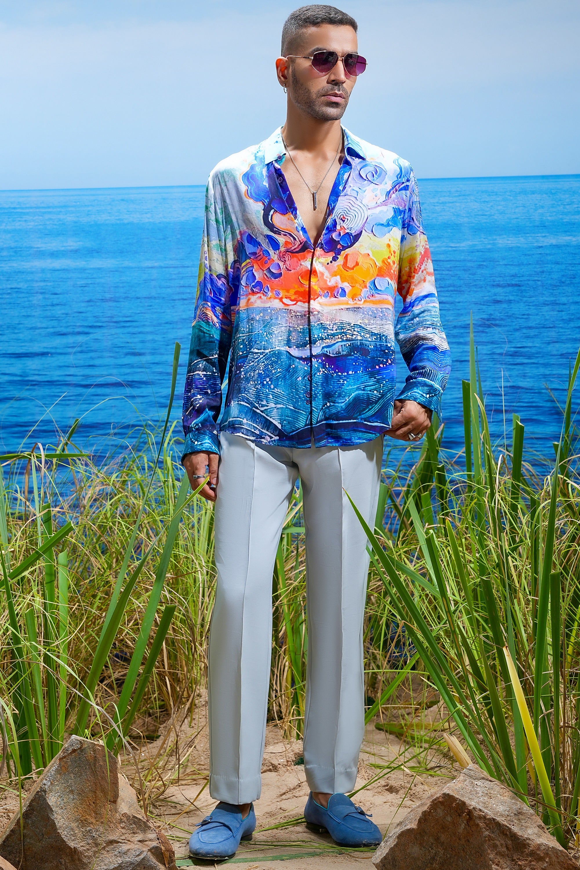 Cosmic Circle White Hakoba Shirt main image 0