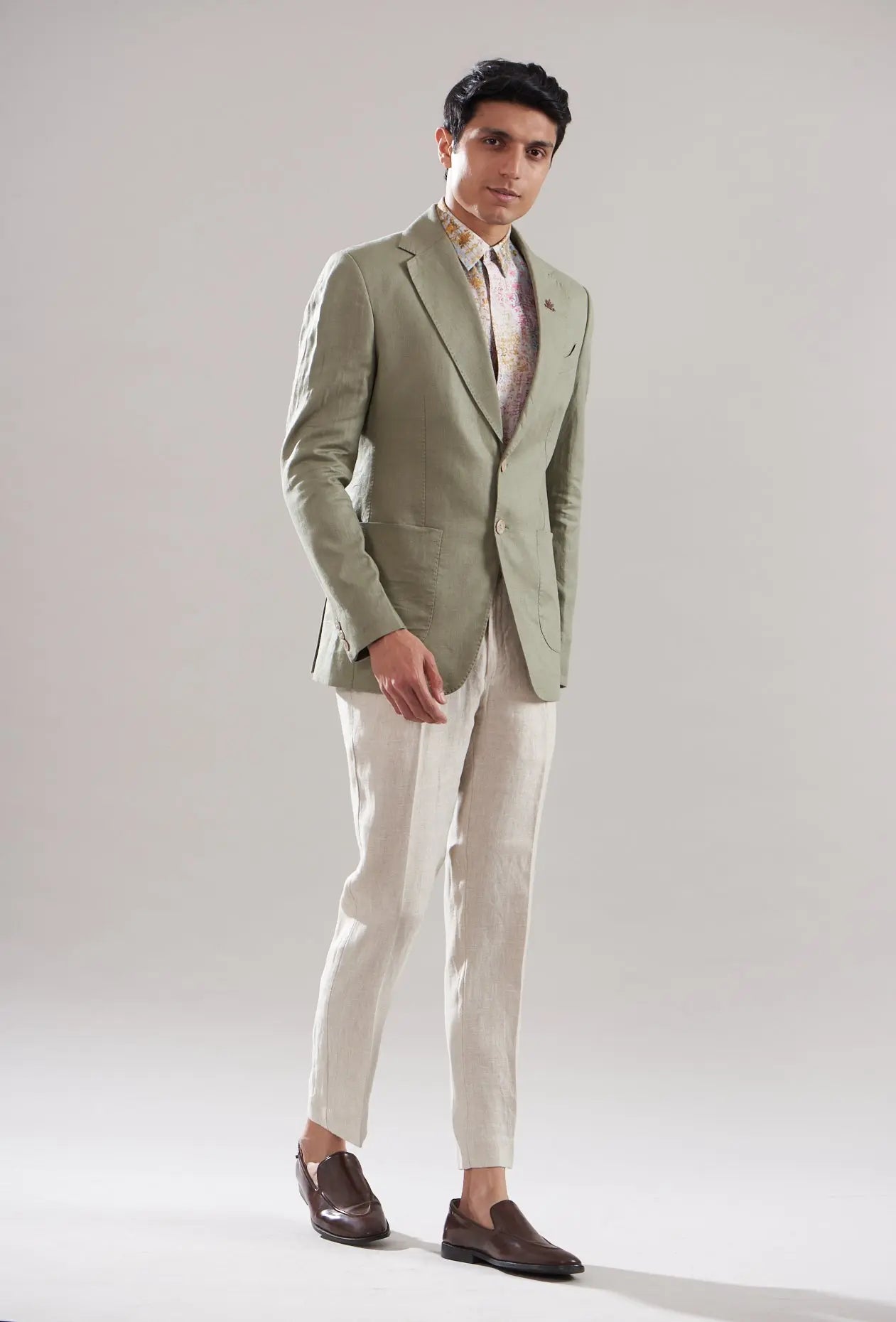 Pleated Satin Blazer Shirt popular & Pants Mint Green Maniere De Voir