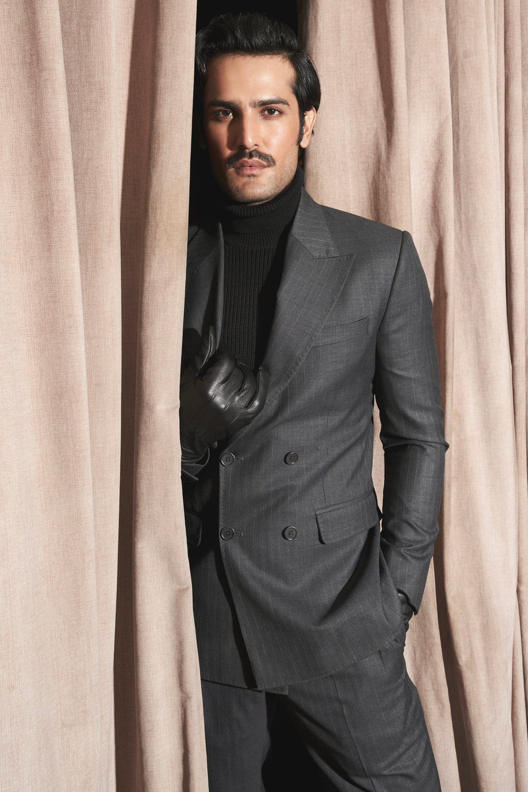 Shop Charcoal Grey Pinstripe Elegance Suit