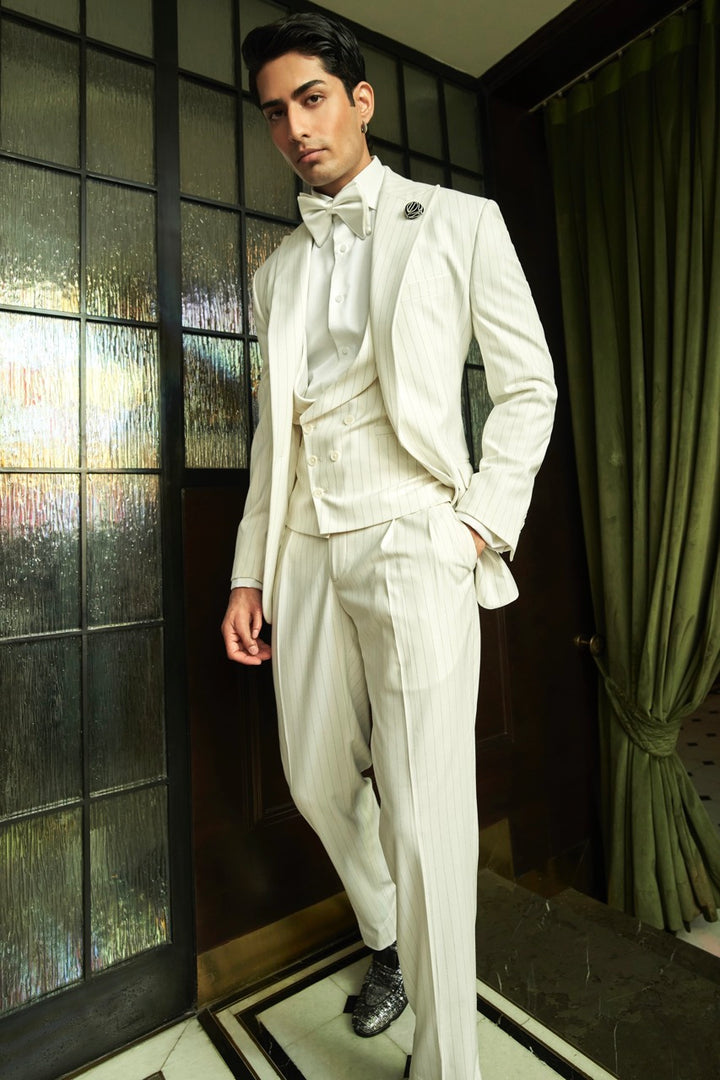 Shop the Best Brand: Off-White Pinstripe Ceremonial Ensemble