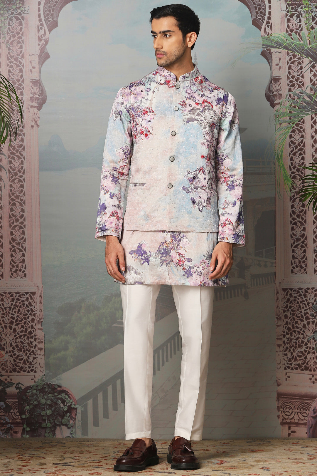 Shop the Garden Euphoria Embroidered Kurta Bundi Set