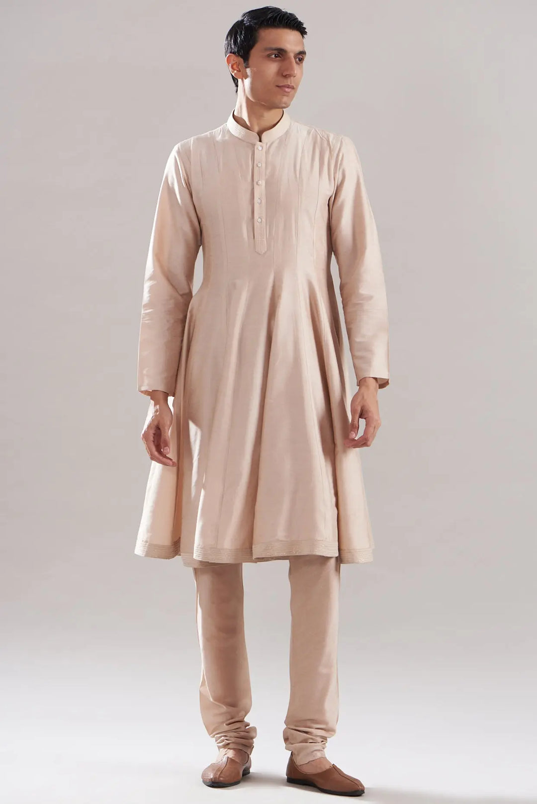 Blush Raw Silk Embroidered Bundi Set - Asuka Couture