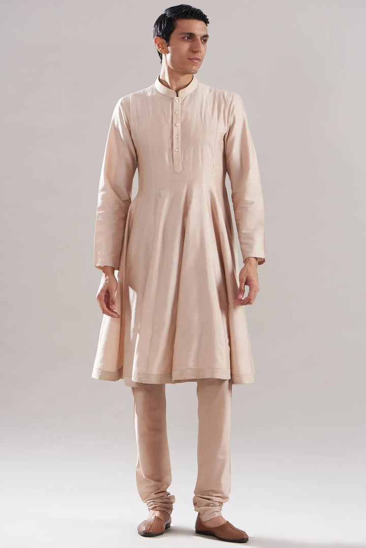 Blush Raw Silk Embroidered Bundi Set - Asuka Couture