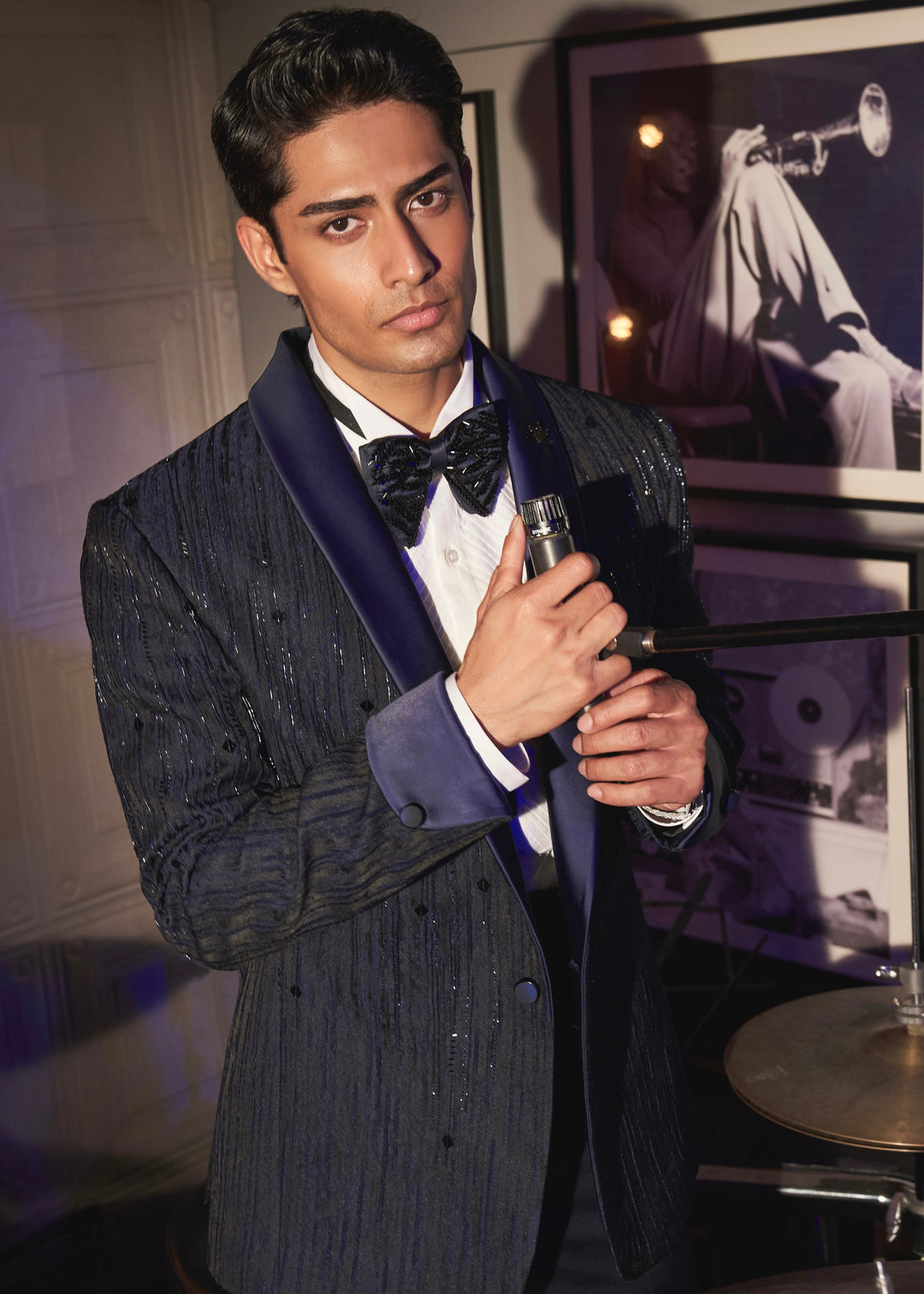 Navy Midnight Soirée Shawl Lapel Tuxedo Set