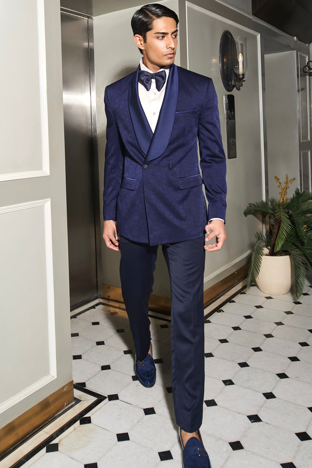 Elysian Navy Double Breasted Tuxedo Set