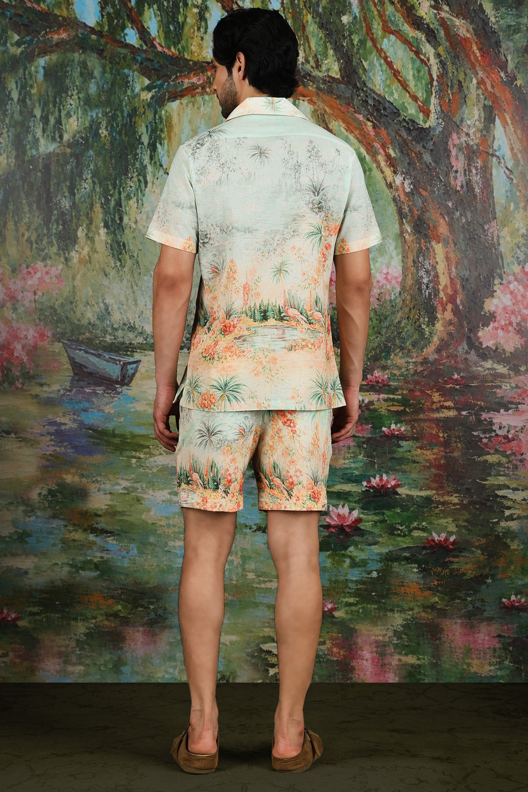 Lagoon Landscape Print Linen Co-ord Set