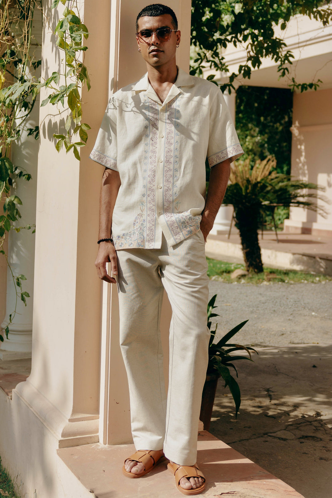 Sunkissed Botanica Linen Embroidered Shirt