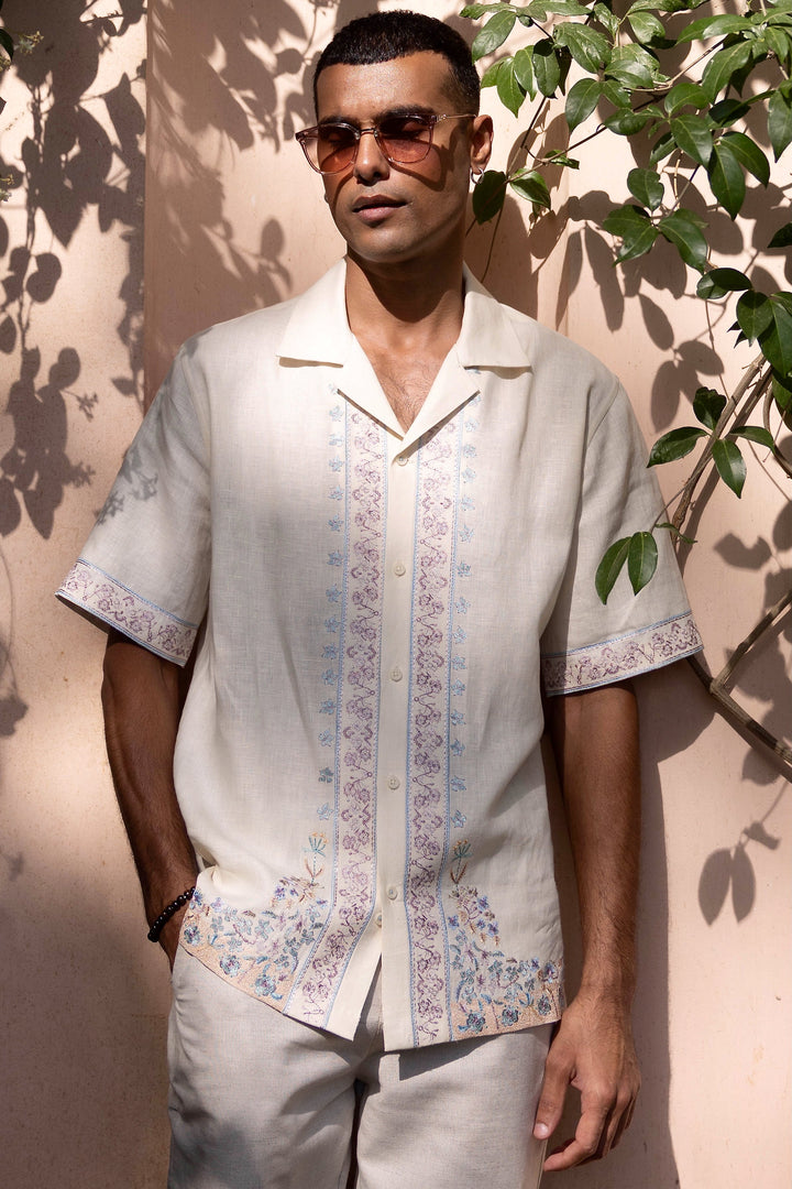 Sunkissed Botanica Linen Embroidered Shirt
