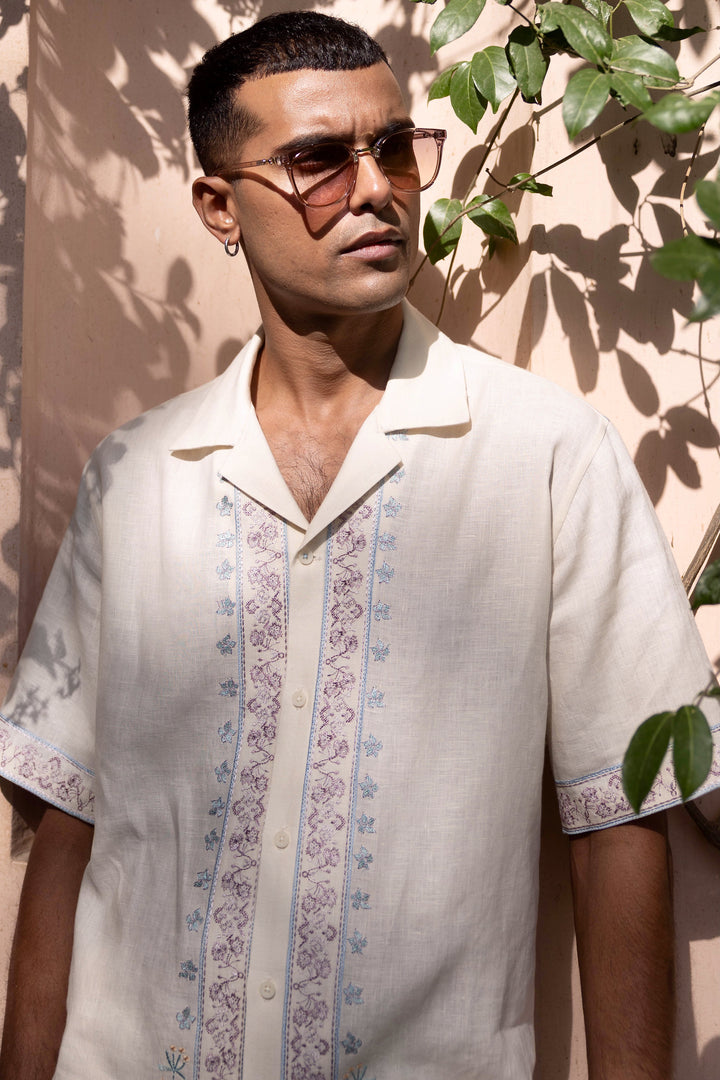 Sunkissed Botanica Linen Embroidered Shirt