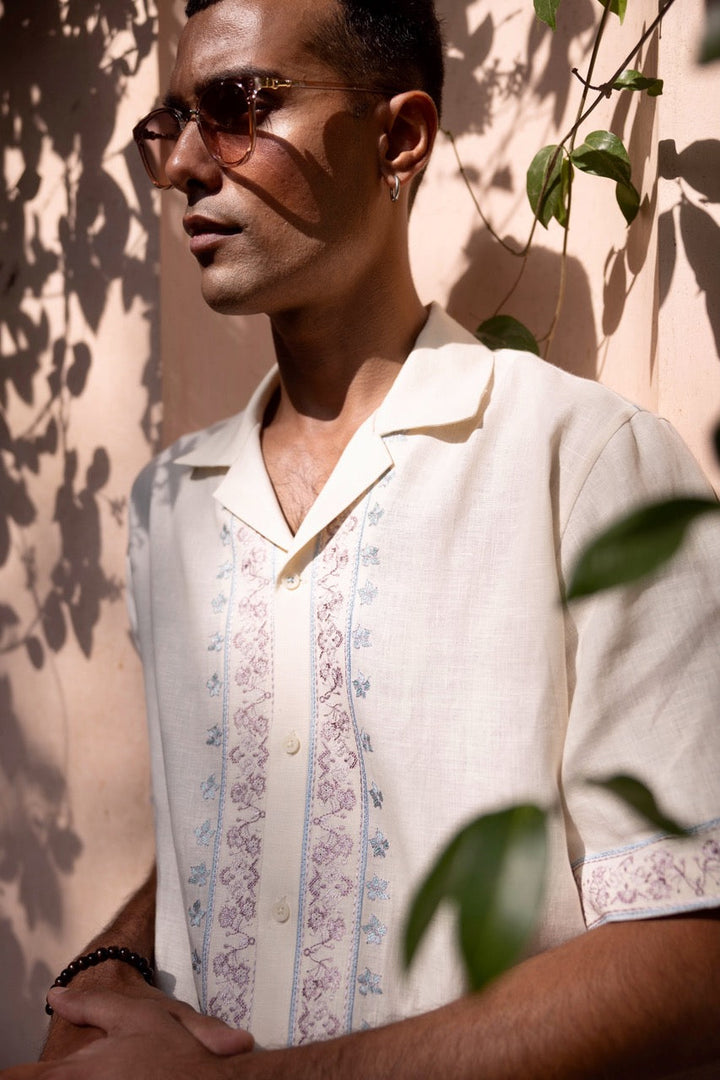 Sunkissed Botanica Linen Embroidered Shirt