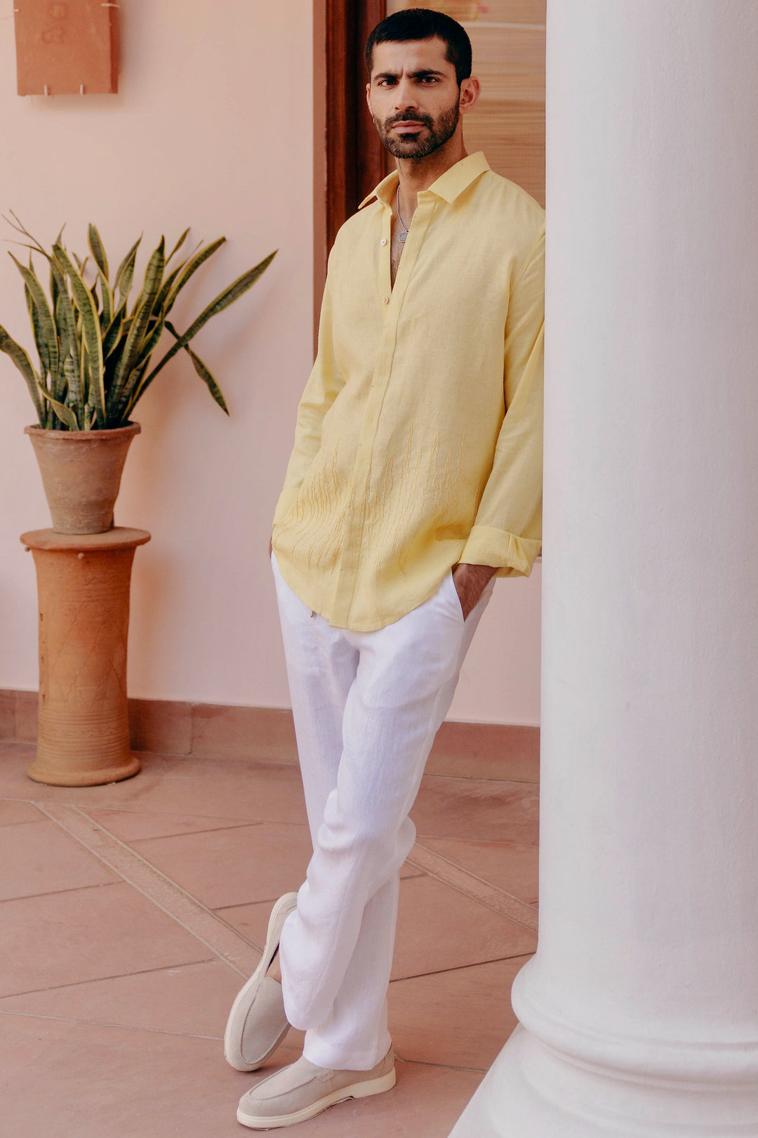 Golden Hour Linen Embroidered Shirt