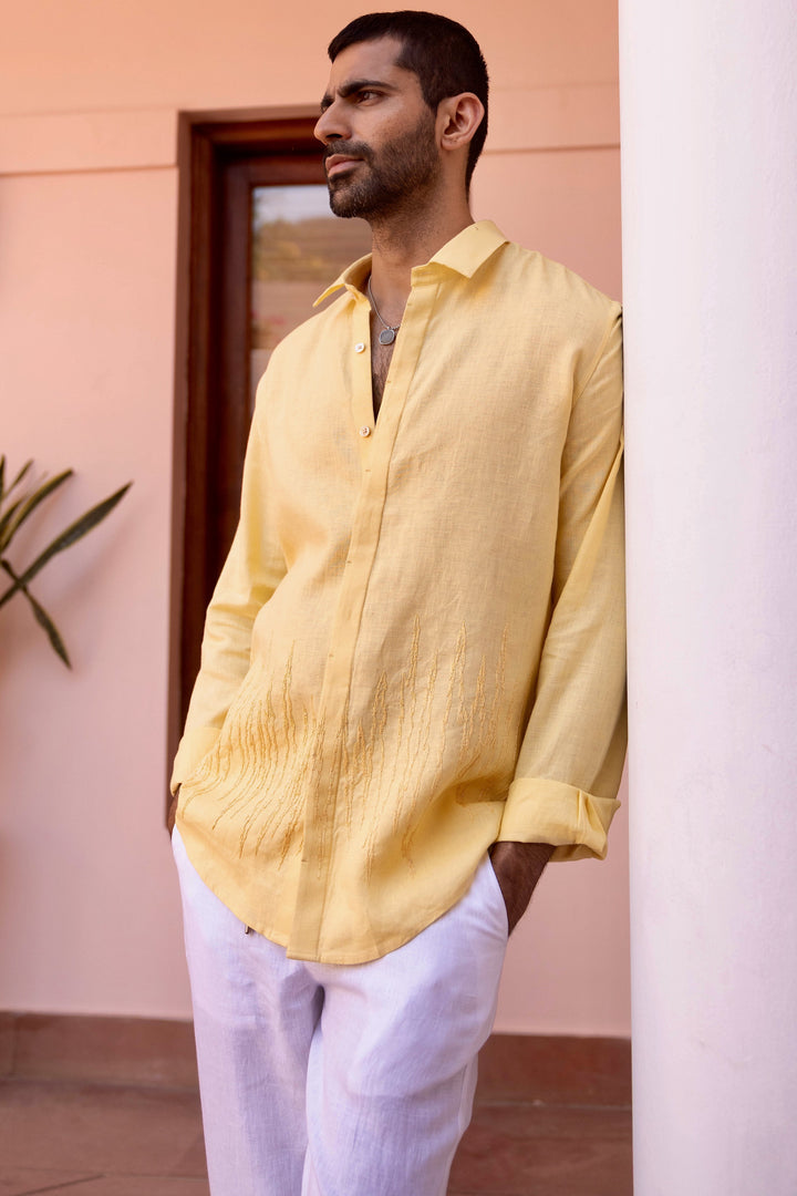 Golden Hour Linen Embroidered Shirt