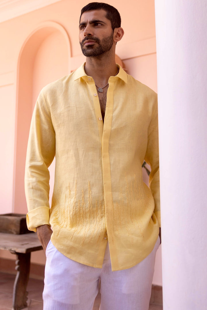 Golden Hour Linen Embroidered Shirt