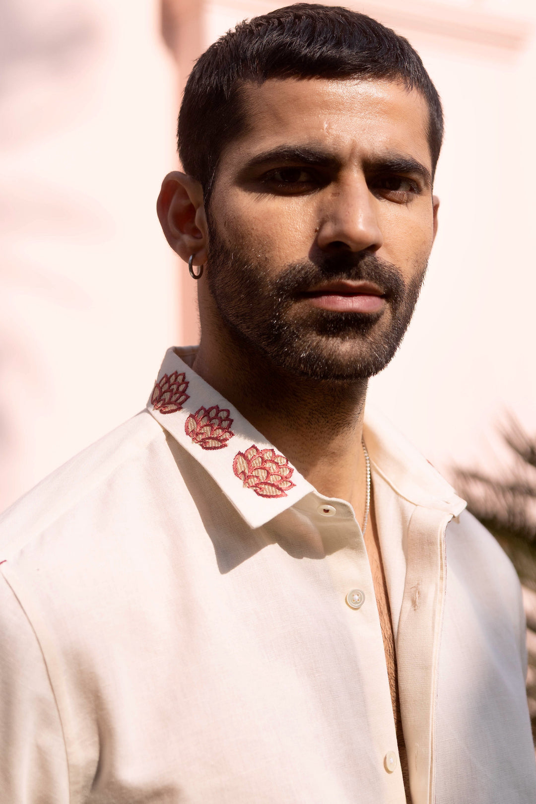 Mughal Courtyard Linen Embroidered Shirt