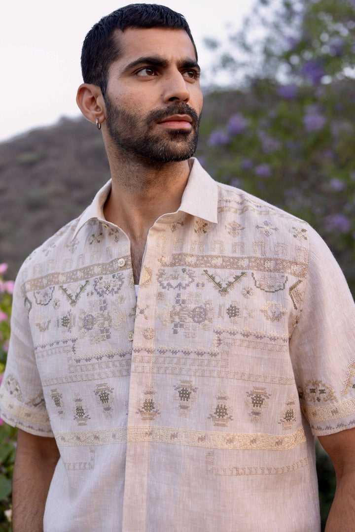 Nomadic Tapestry Linen Embroidered Shirt