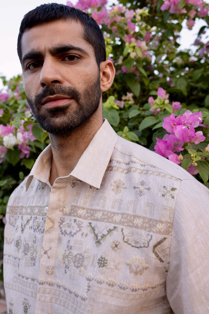 Nomadic Tapestry Linen Embroidered Shirt
