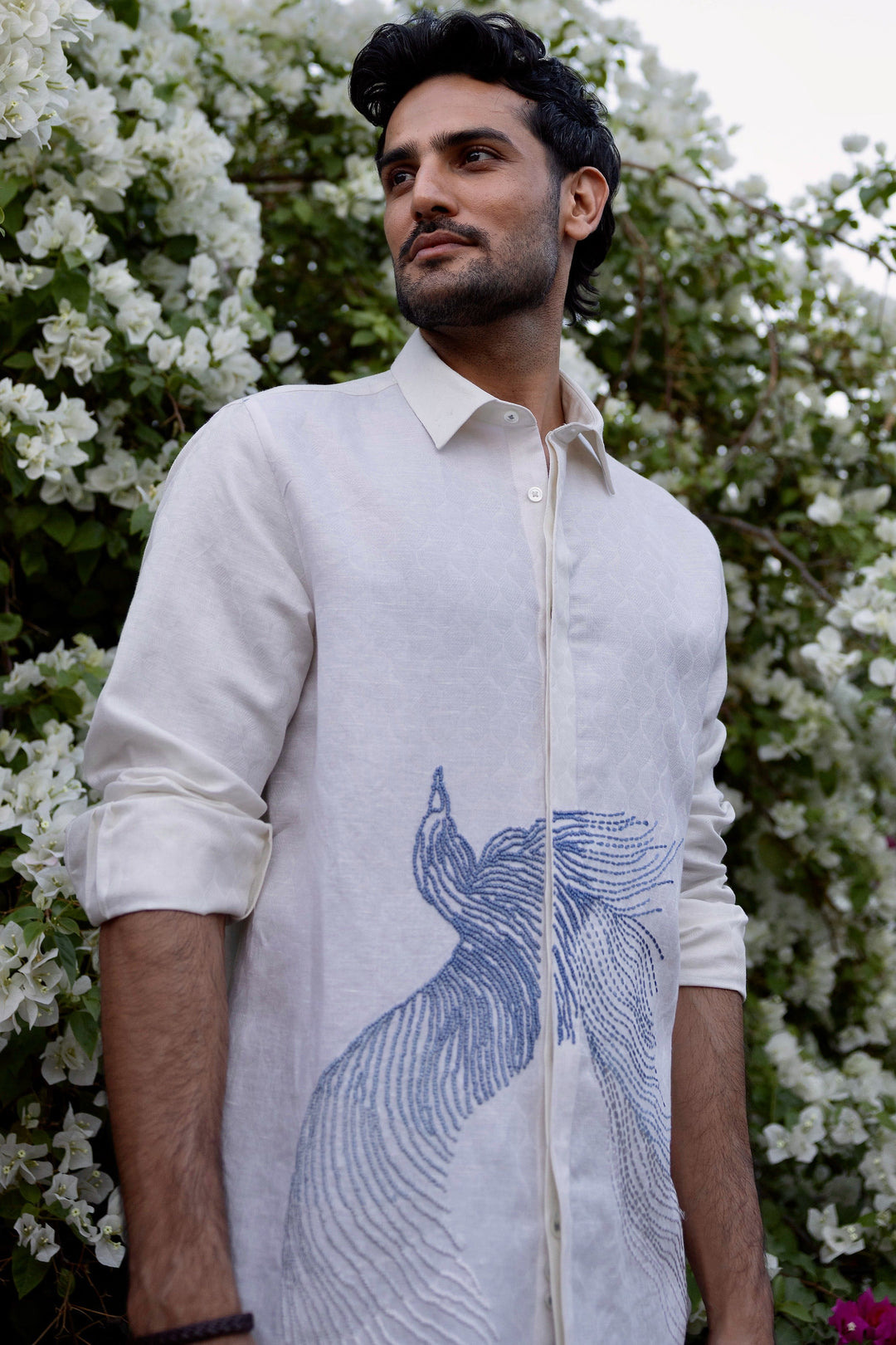 Skyward Grace Linen Embroidered Shirt
