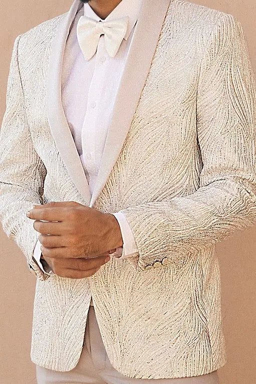 Pristine Whiteness Hand Embroidered Ceremonial Tuxedo - Asuka Couture