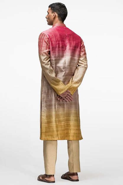 Ombre Dyed Thread Embroidery Kurta