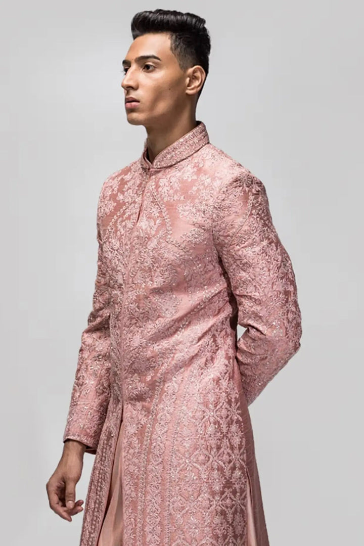 Dusty Rose Kiran Dori Sherwani - Asuka Couture