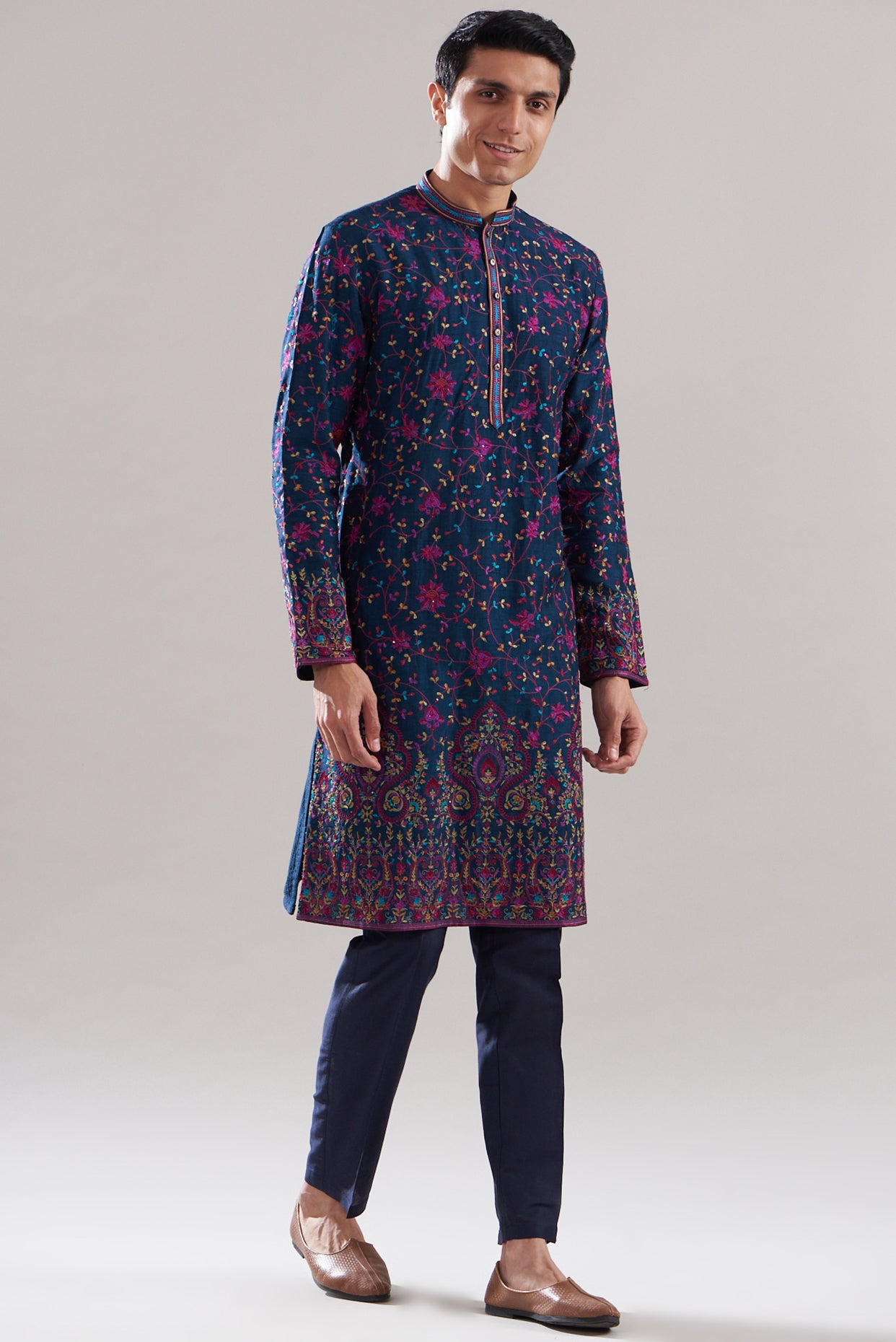 Wave Blue Embroidery Kurta Set