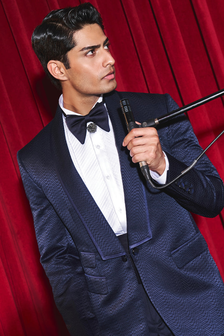 Affordable Navy Midnight Mirage Cocktail Tuxedo Set with Quality