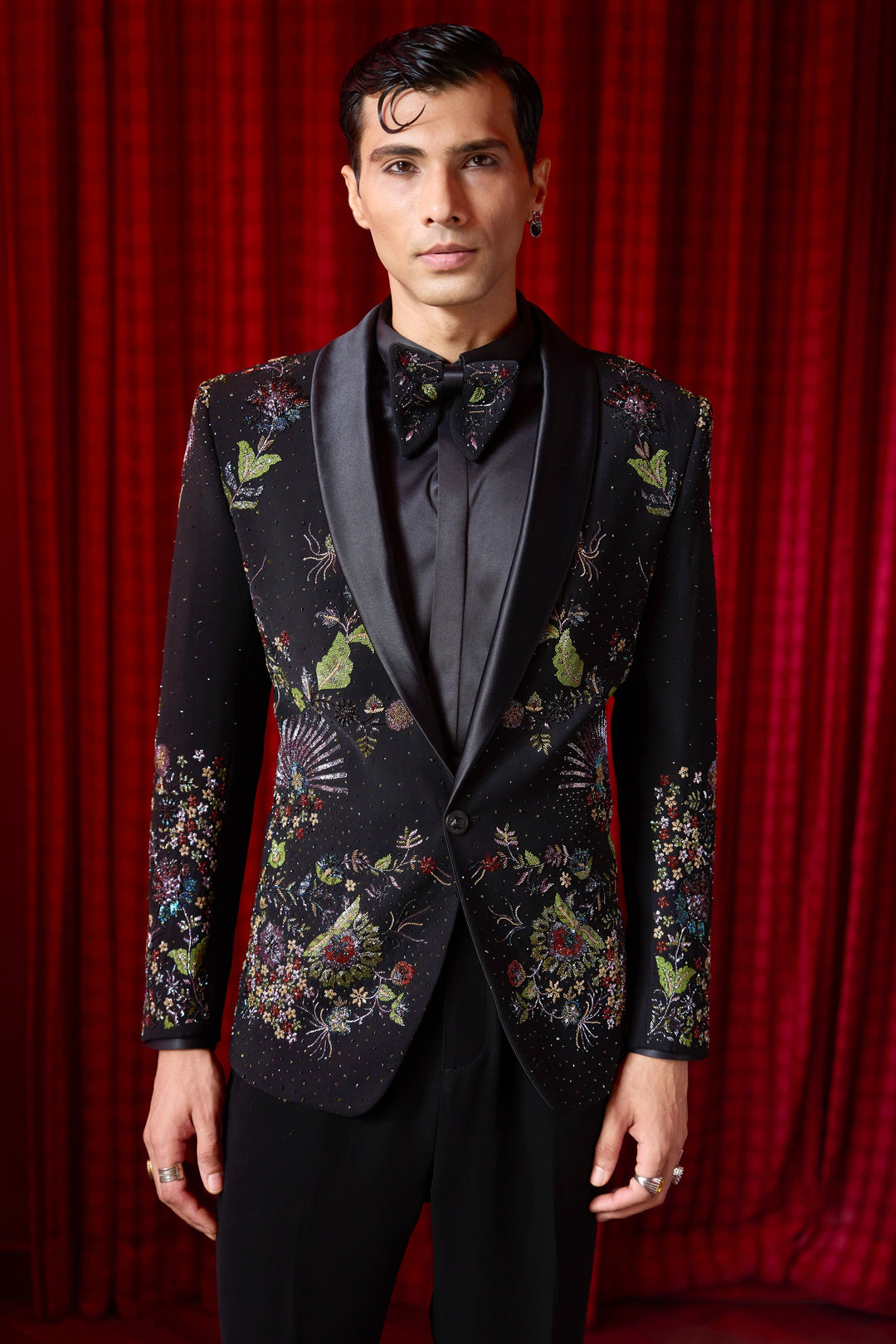Garden of Midnight Embroidered Tuxedo Set