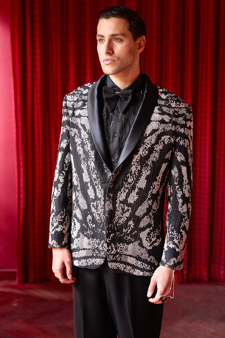 Midnight Mirage Embroidered Tuxedo Set