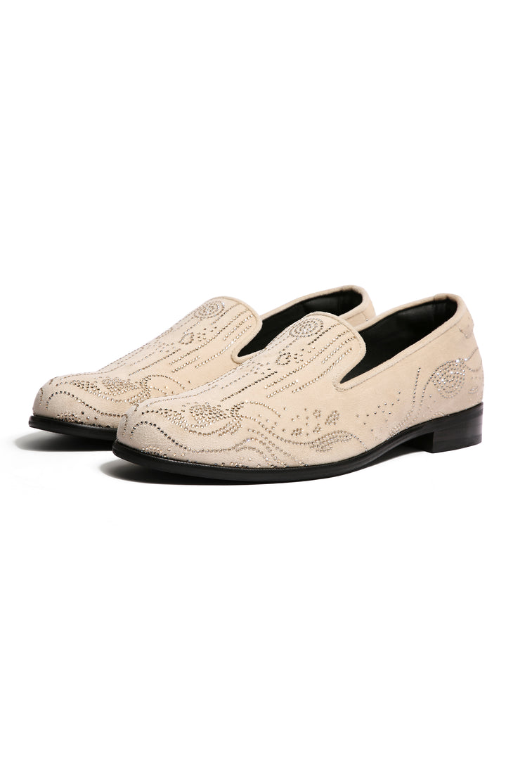 Celestial Sand Velvet Embroidered Shoes