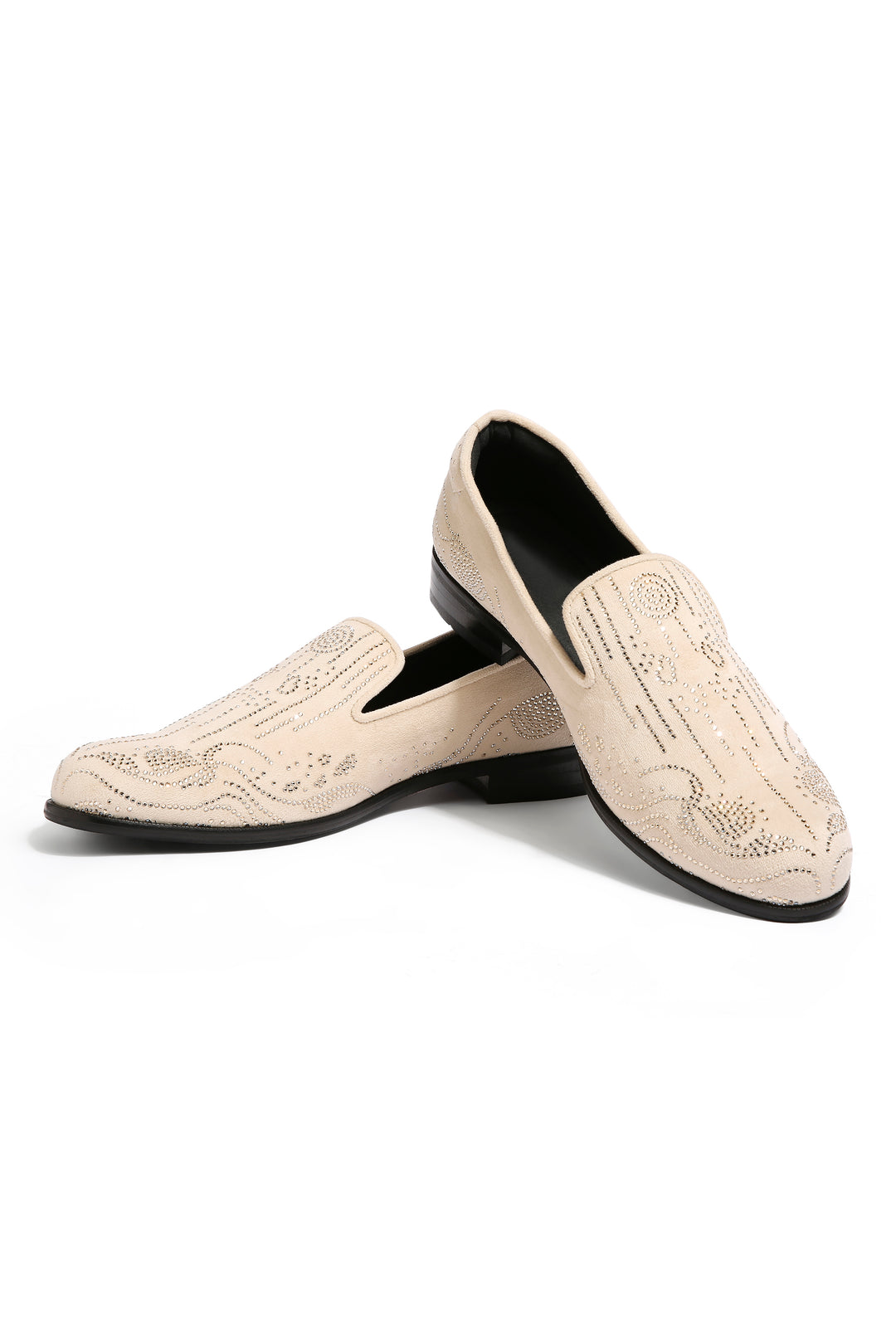 Celestial Sand Velvet Embroidered Shoes