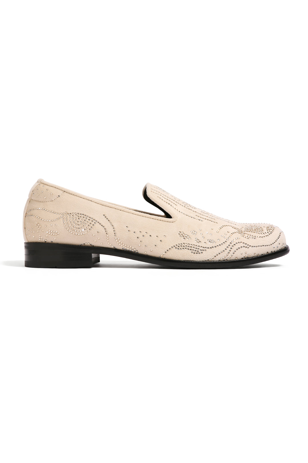 Celestial Sand Velvet Embroidered Shoes