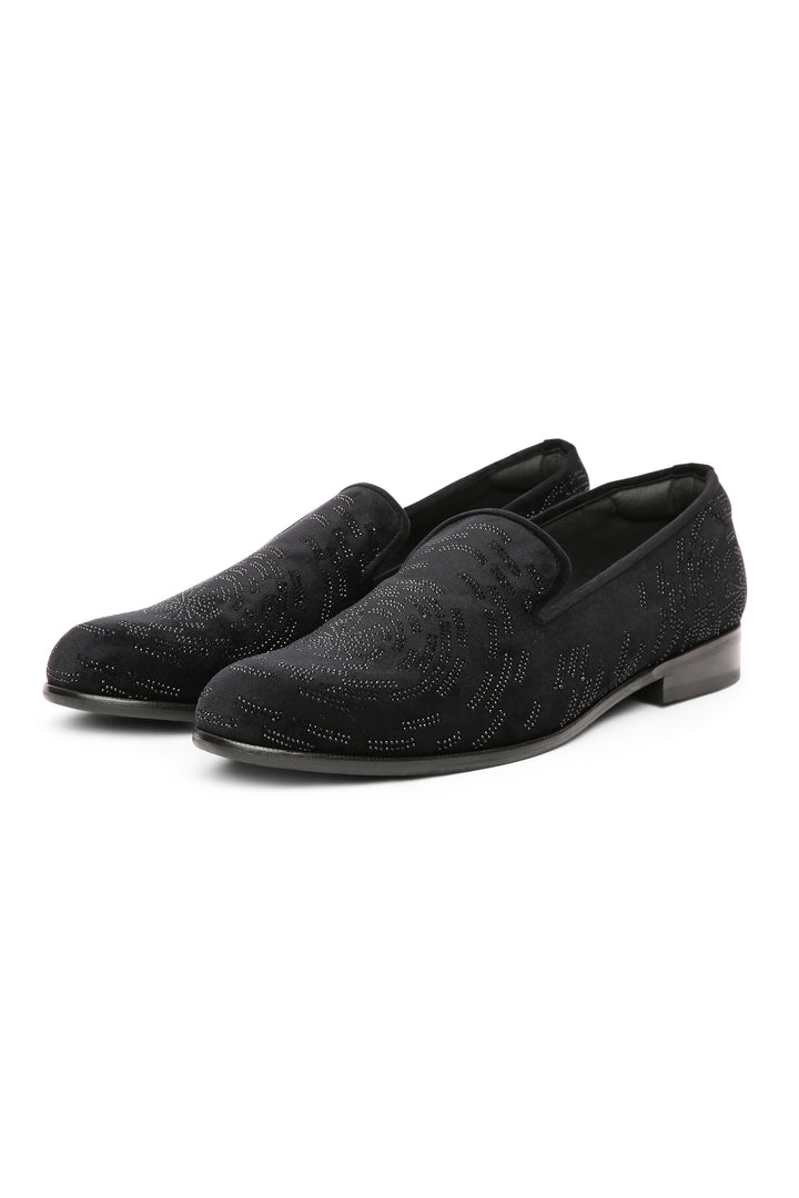 Stellar Nightfall Velvet Embroidered Shoes