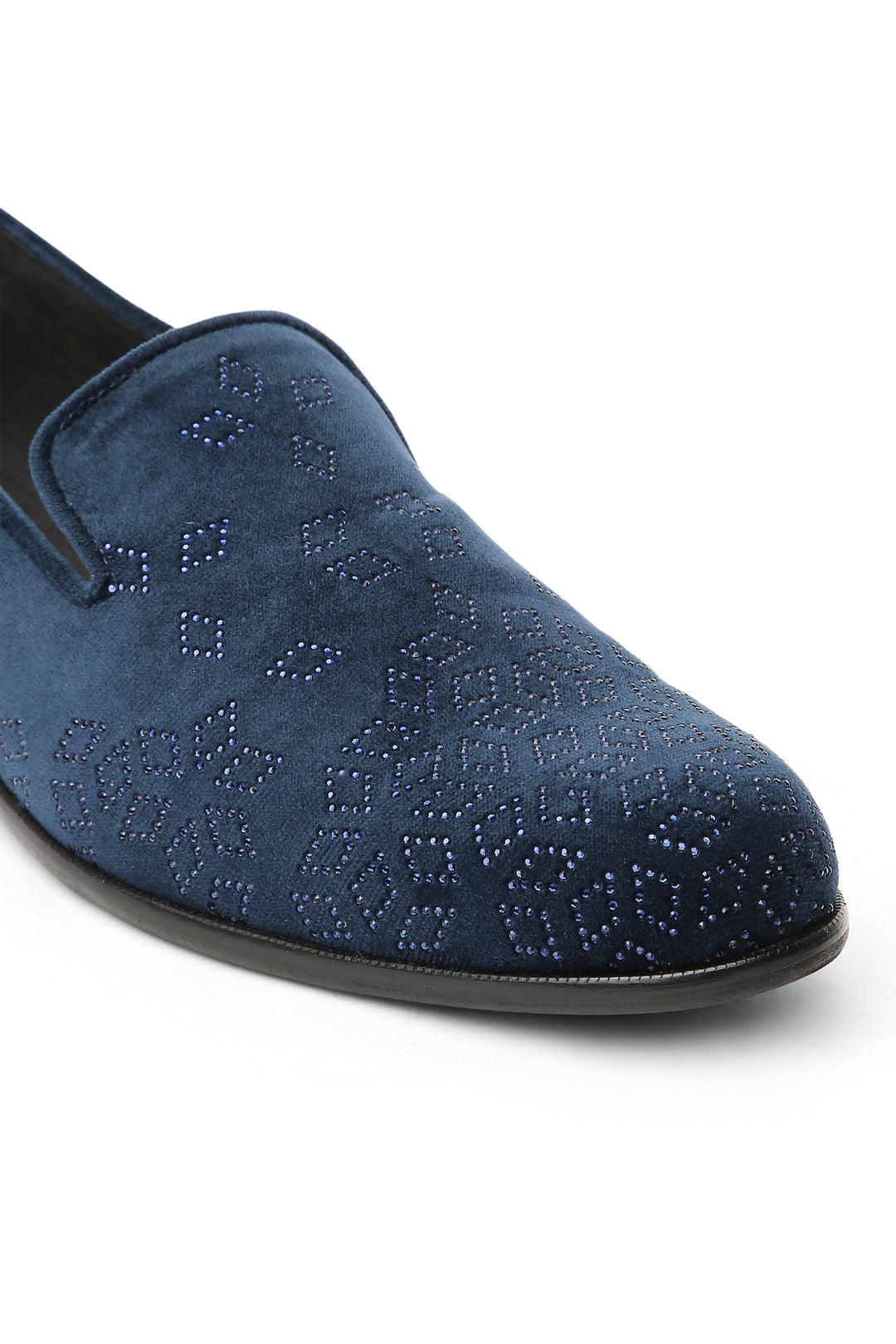 Azure Dreams Velvet Embroidered Shoes