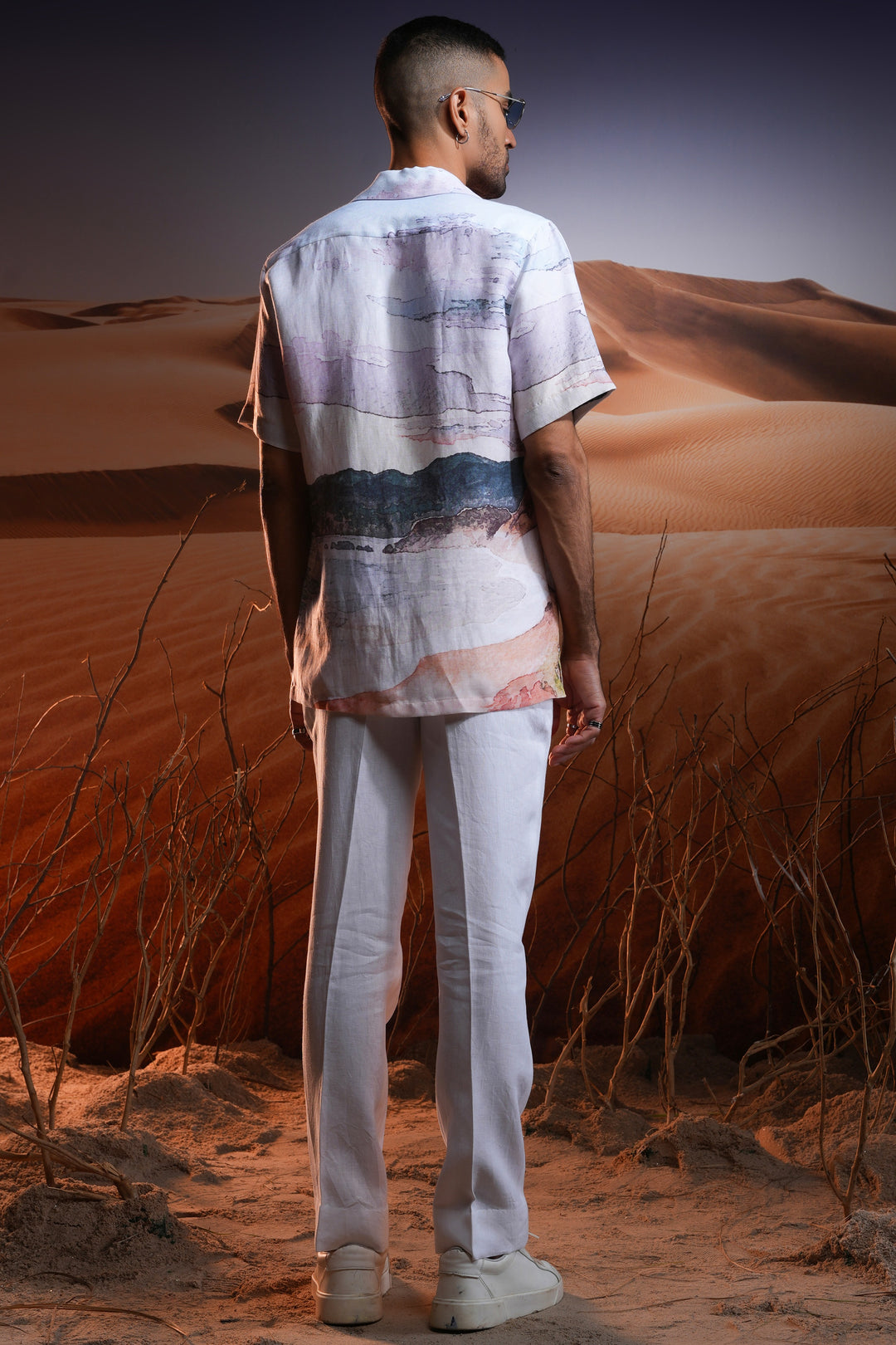 Savanah Mirage Printed Linen Cuban Shirt