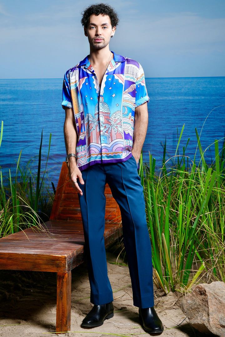 Mystic Skyline Habutai Silk Shirt