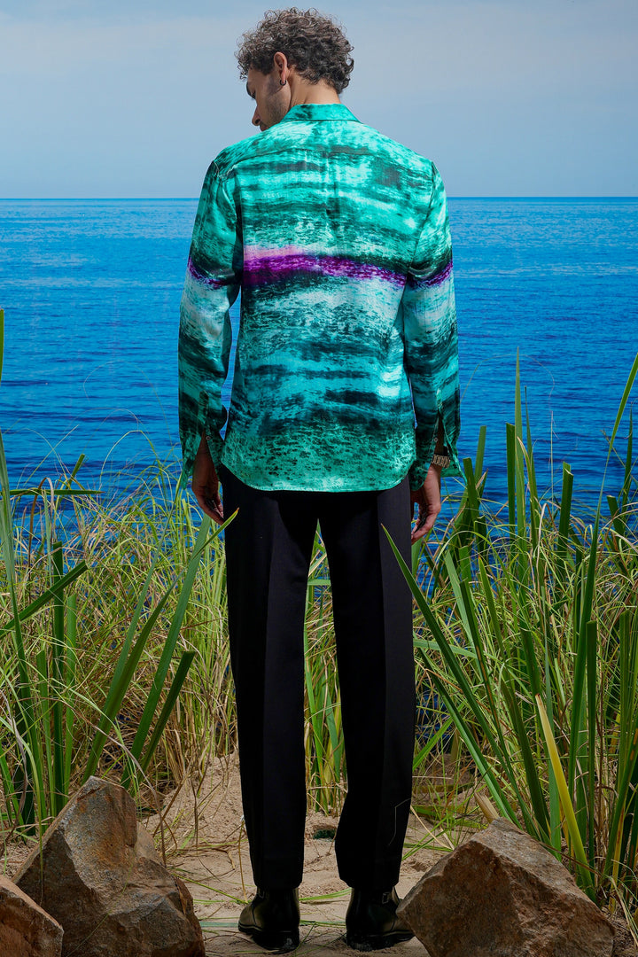 Emerald Abyss Habutai Silk Shirt