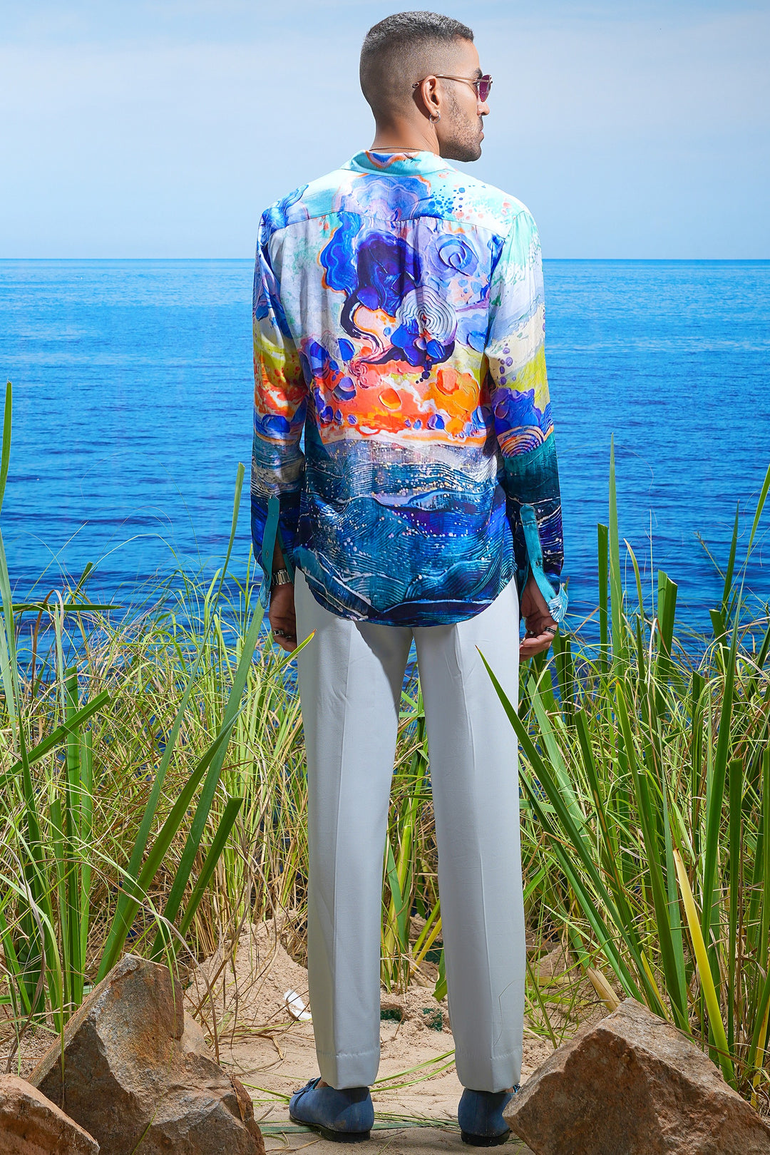 Cosmic Wave Habutai Silk Shirt