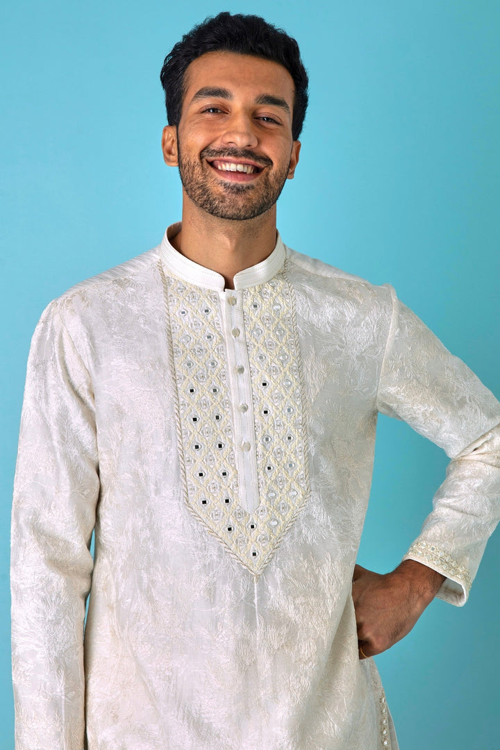 Timeless Beauty Off-White Chanderi Silk Kurta
