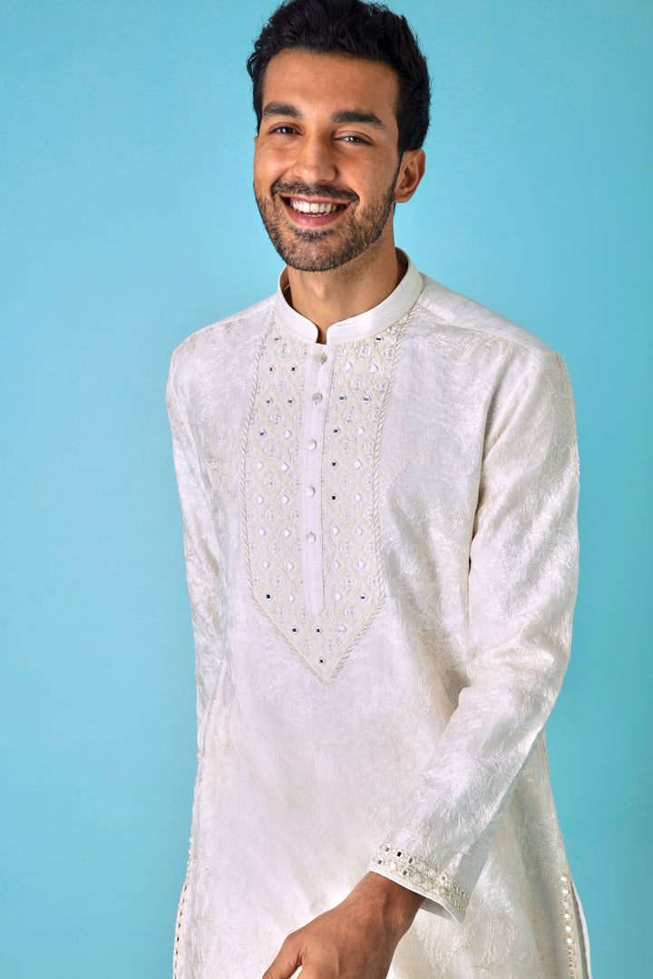 Timeless Beauty Off-White Chanderi Silk Kurta