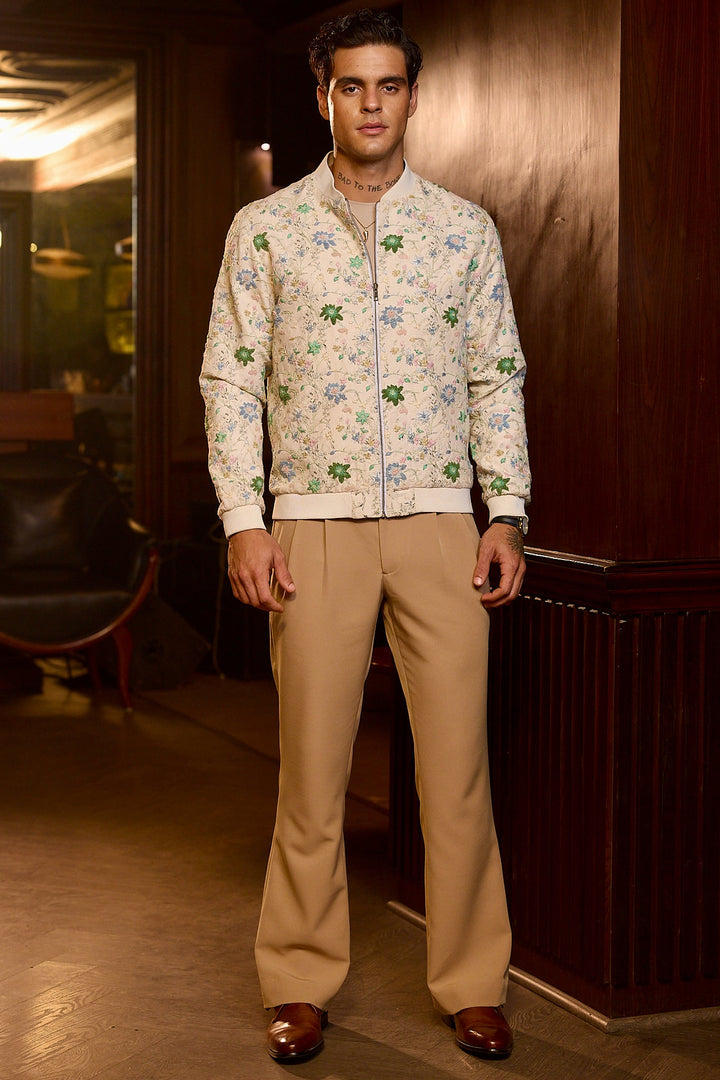 Eden Bloom Embroidered Floral Bomber Jacket