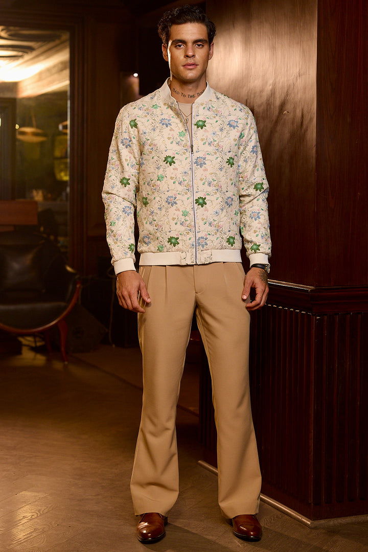 Eden Bloom Embroidered Floral Bomber Jacket