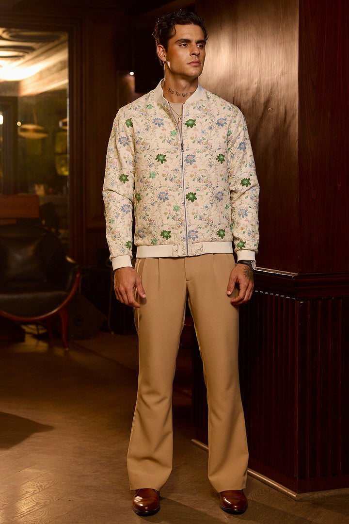 Eden Bloom Embroidered Floral Bomber Jacket