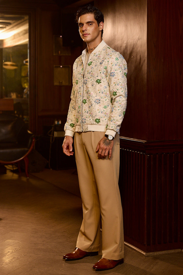 Eden Bloom Embroidered Floral Bomber Jacket