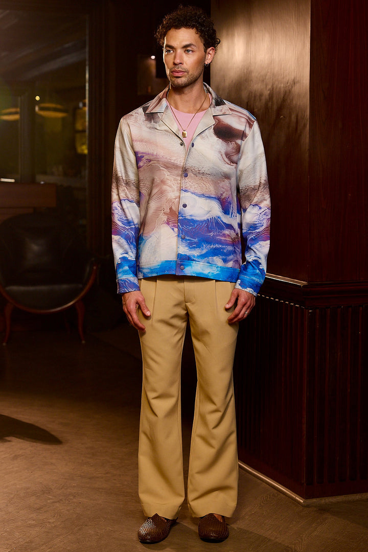 Fluid Aura Printed Shacket