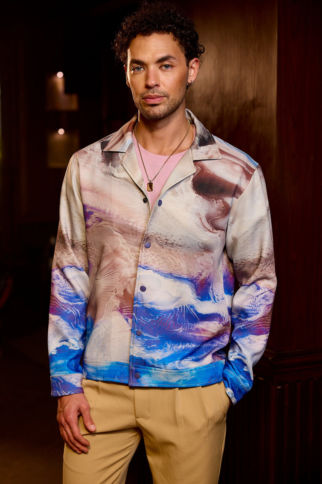 Fluid Aura Printed Shacket