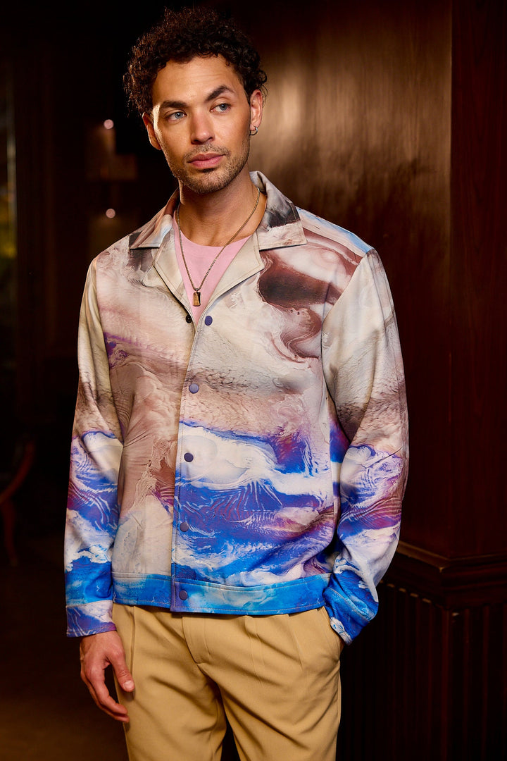 Fluid Aura Printed Shacket