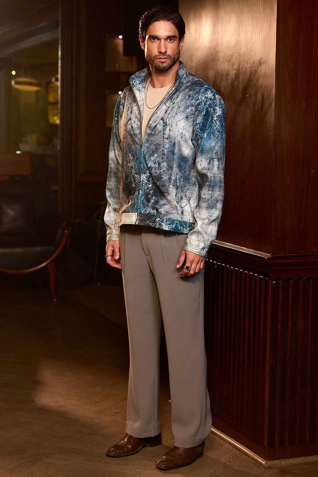 Frost Canopy Printed Bomber Jacket