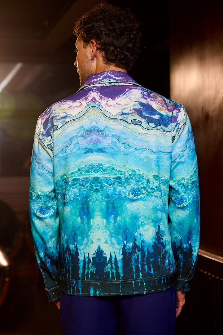 Crystal Lagoon Printed Linen Shacket